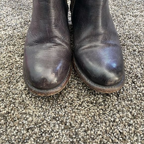 Bed Stu Blaire Stacked Heel Leather Ankle Boots Black Size 6 - Picture 5 of 11